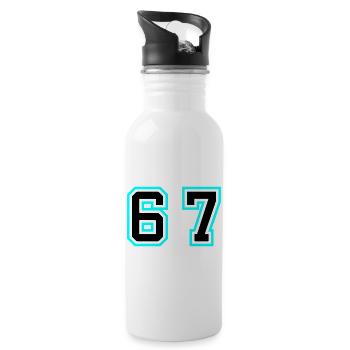 67 Number Symbol - Water bottle with straw - white - Right