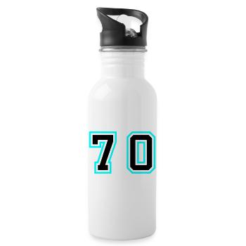 70 Number Symbol - Water bottle with straw - white - Right