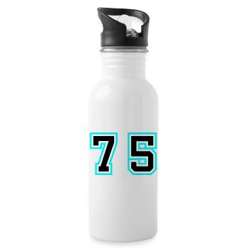 75 Number Symbol - Water bottle with straw - white - Right