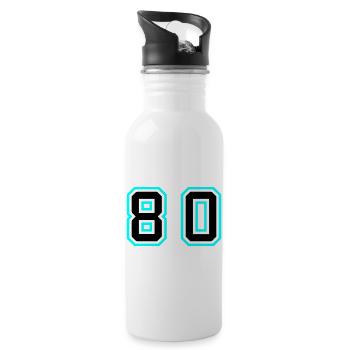 80 Number Symbol - Water bottle with straw - white - Right