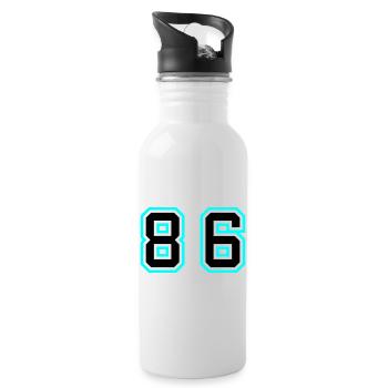 86 Number Symbol - Water bottle with straw - white - Right