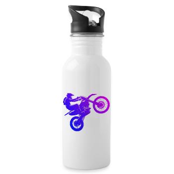 Motocross Dirt Bike Dirt Biker Moto Freestyle Moto pour femmes - Gourde avec paille intégrée - blanc - Droite