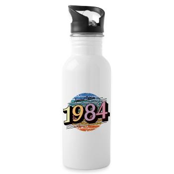 1984 40eme Anniversaire Cadeau Drole 40 Ans - Gourde avec paille intégrée - blanc - Droite