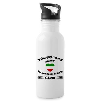Die Reise nach Capri - Trinkflasche mit integriertem Trinkhalm - Weiß - Rechts