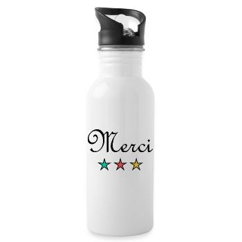MERCI. MAÎTRESSE. MAÎTRE. MERCI MAÎTRESSE - Gourde avec paille intégrée - blanc - Droite