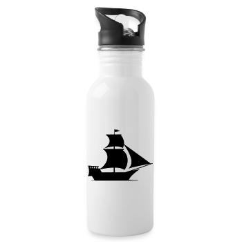 Piratenschiff - Trinkflasche mit integriertem Trinkhalm - Weiß - Rechts