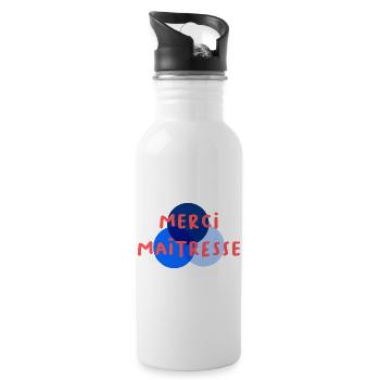 GELIEBTE. VIELEN DANK. DANKE HERRIN - Trinkflasche mit integriertem Trinkhalm - Weiß - Rechts