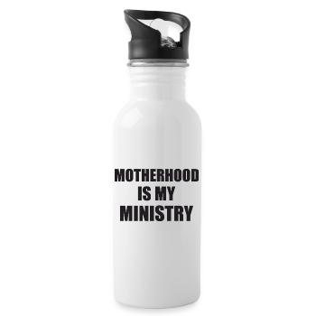 Mom Life Mom Motherhood Is My Ministry - Water bottle with straw - white - Right