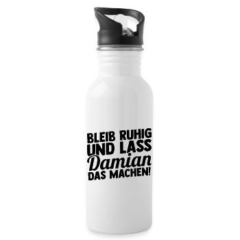 First name Damian - Water bottle with straw - white - Right