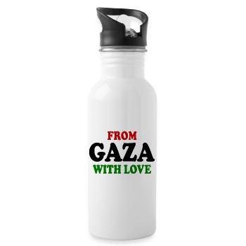 From gaza with love - Water bottle with straw - white - Right