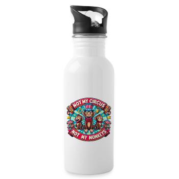 Not my circus - not my monkeys - Water bottle with straw - white - Right