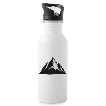 Gebirge - Trinkflasche mit integriertem Trinkhalm - Weiß - Rechts