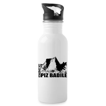 Piz Badile, Berg, Gebirge, Schweiz, Bergell, Alpen - Trinkflasche mit integriertem Trinkhalm - Weiß - Rechts