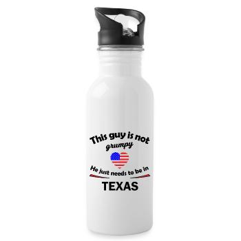 Fans des États-Unis et du Texas - Gourde avec paille intégrée - blanc - Droite
