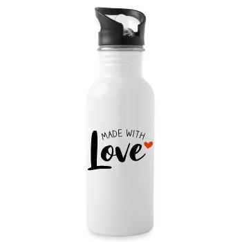 Made With Love two-tone - Water bottle with straw - white - Right