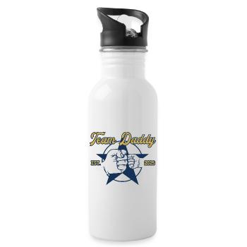 Dad 2025 Papa Tochter Und Sohn Team Daddy Vatertag - Trinkflasche mit integriertem Trinkhalm - Weiß - Rechts
