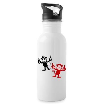 Monkey Bière Drôle De Fête Célibataire - Gourde avec paille intégrée - blanc - Droite