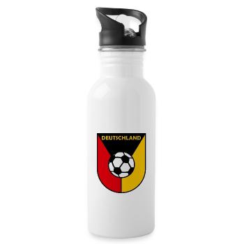 Der König Fußball - Trinkflasche mit integriertem Trinkhalm - Weiß - Rechts