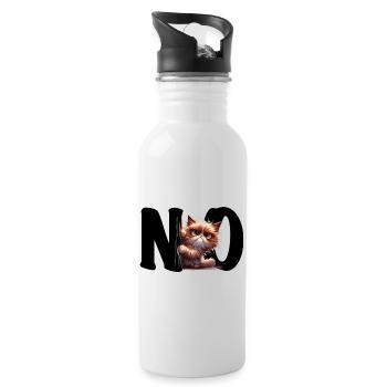 NO - Cat - Statement - Trinkflasche mit integriertem Trinkhalm - Weiß - Rechts