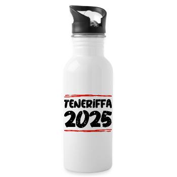 Teneriffa 2025 Spruch - Trinkflasche mit integriertem Trinkhalm - Weiß - Rechts