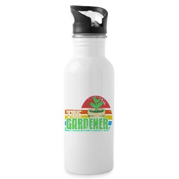 The Gardener Retro Grunge Plant Lover Aesthetic - Trinkflasche mit integriertem Trinkhalm - Weiß - Rechts