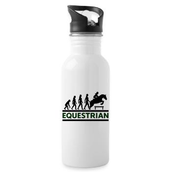 Reitsport Evolution Weibliche Reiterin Cool - Trinkflasche mit integriertem Trinkhalm - Weiß - Rechts