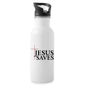 Jésus sauve - Gourde avec paille intégrée - blanc - Droite
