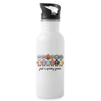 Halloween Just A Spooky Goose Ducks - Water bottle with straw - white - Right