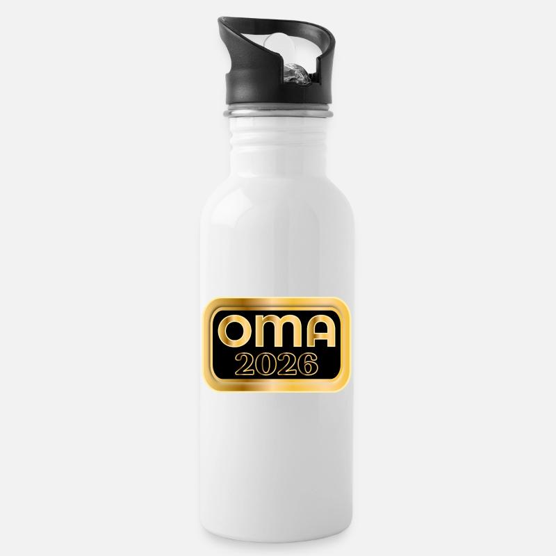 OMA 2026 BABY ANKÜNDIGUNG - Trinkflasche mit integriertem Trinkhalm - Weiß