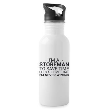 Storeman ne se trompe jamais - Gourde avec paille intégrée - blanc - Droite