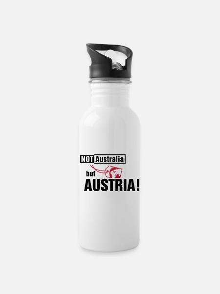 Pas l’Australie, mais l’Autriche - Gourde avec paille intégrée - blanc