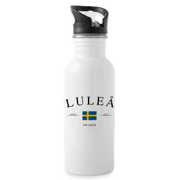 Luleå Schweden – Urlaub Souvenir & Geschenk - Trinkflasche mit integriertem Trinkhalm - Weiß - Rechts