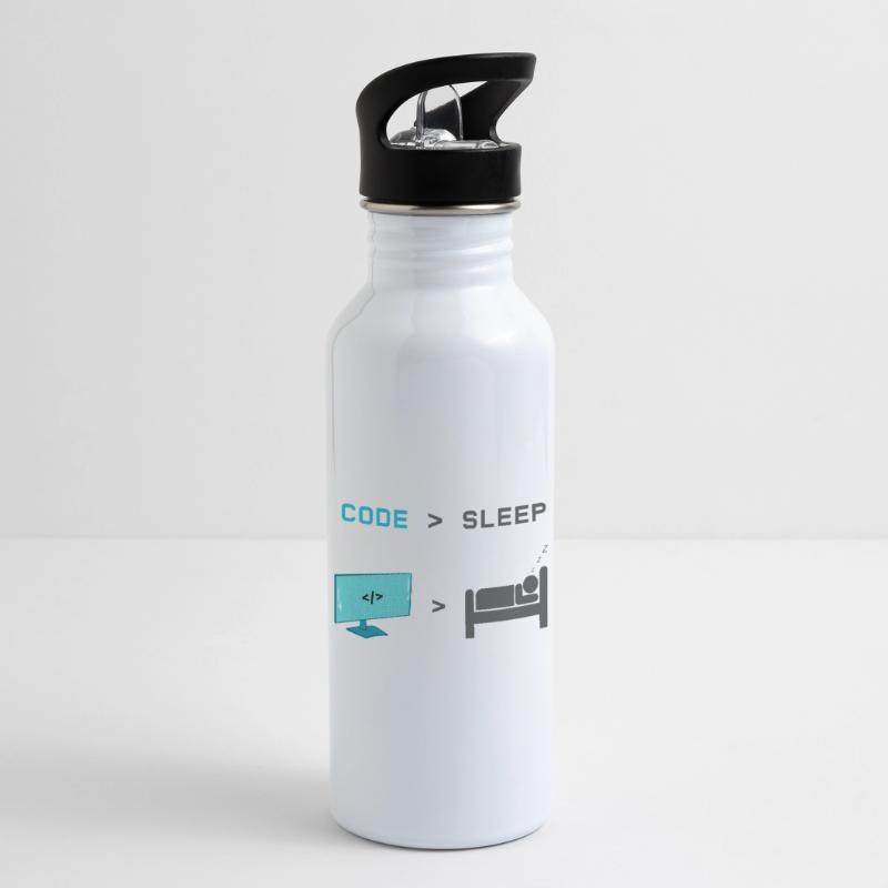 Code vs Sleep: Coder in Sleep Mode Water bottle with straw