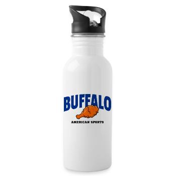 Buffalo Wing Football Shirt – Lustiges Fan Design - Trinkflasche mit integriertem Trinkhalm - Weiß - Rechts
