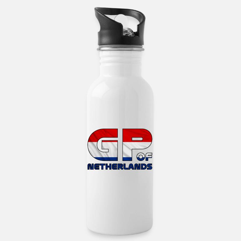 netherlands_gp - Water bottle with straw - white