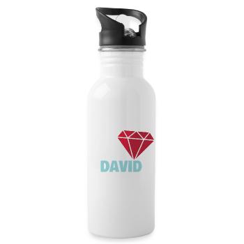 David - Trinkflasche mit integriertem Trinkhalm - Weiß - Rechts