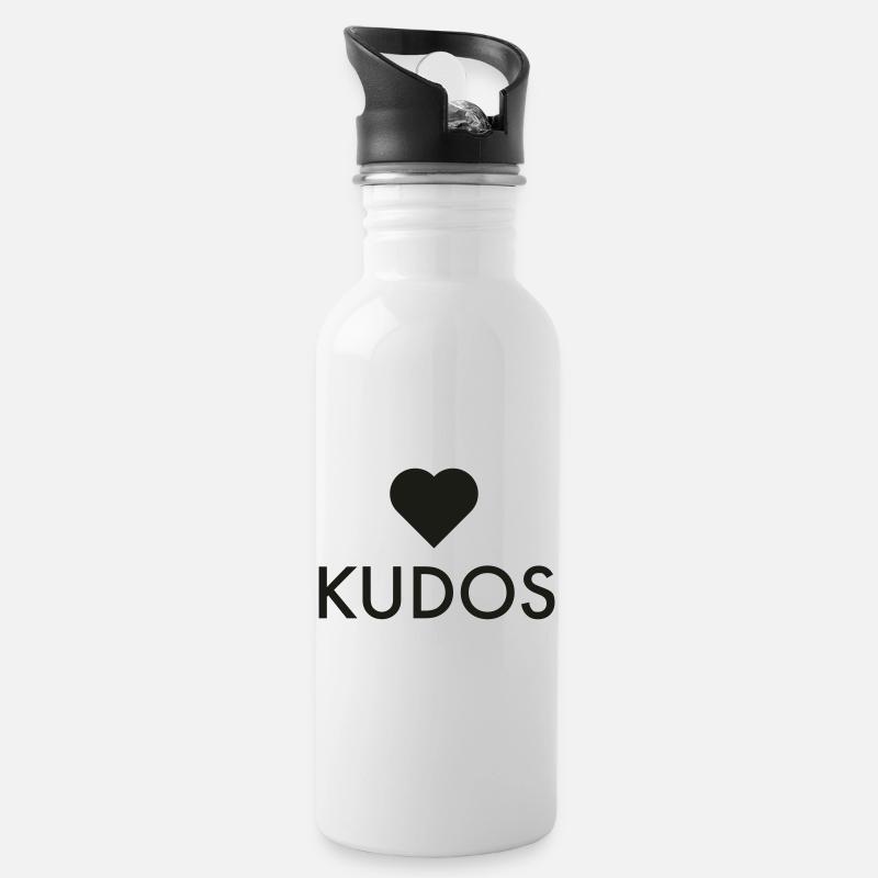 KUDOS - Trinkflasche mit integriertem Trinkhalm - Weiß