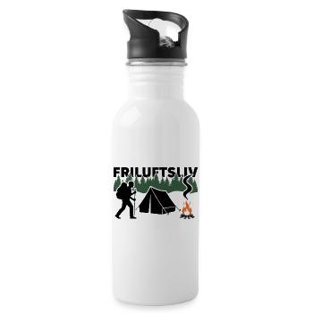 FRILUFTSLIV Schweden - Trinkflasche mit integriertem Trinkhalm - Weiß - Rechts