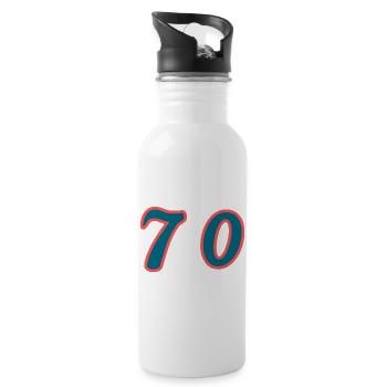 70. 70 JAHRE. 70-JÄHRIGES JUBILÄUM. 70-JÄHRIGES JUBILÄUM. - Trinkflasche mit integriertem Trinkhalm - Weiß - Rechts