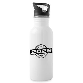 2026 Jahr - Trinkflasche mit integriertem Trinkhalm - Weiß - Rechts