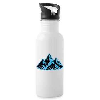 Icône du sommet des montagnes - Gourde avec paille intégrée - blanc - Droite