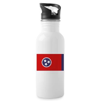 Drapeau du Tennessee - Gourde avec paille intégrée - blanc - Droite