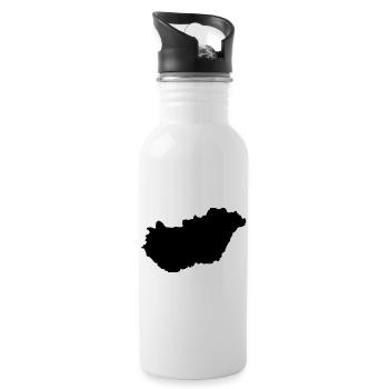 Ungarn Land - Trinkflasche mit integriertem Trinkhalm - Weiß - Rechts