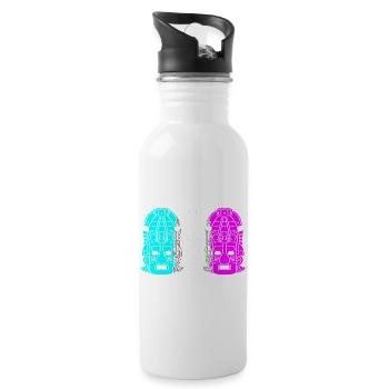 Mayan calendar aztec Inca - Water bottle with straw - white - Right