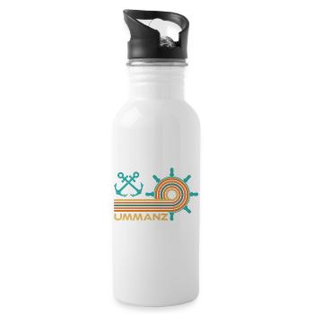 Ostsee Urlaub INSEL UMMANZ Lustiges - Trinkflasche mit integriertem Trinkhalm - Weiß - Rechts