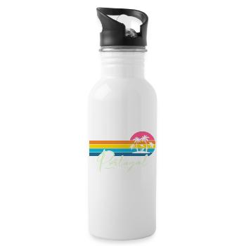 Portugal - Trinkflasche mit integriertem Trinkhalm - Weiß - Rechts