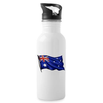 Motif du drapeau australien - Gourde avec paille intégrée - blanc - Droite