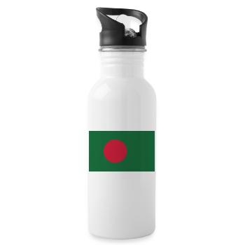 Bangladesh flag - Water bottle with straw - white - Right