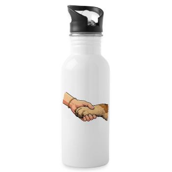Paw-friendly handshake - Water bottle with straw - white - Right