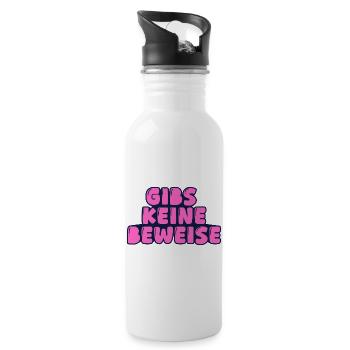 gibs keine beweise - Trinkflasche mit integriertem Trinkhalm - Weiß - Rechts